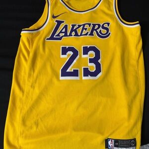 Lebron James Lakers Yellow and Purple Jersey